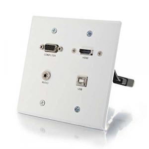 C2g 60146 Rapidrun Vga + 3.5mm Double Gang Wall Plate + Hdmi And Usb P