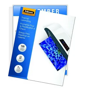 Fellowes 52041 Glossy Pouches - Letter, 7 Mil, 100 Pack - Sheet Size S