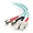 36111 | C2g 1m Aqua OM3 Duplex Multimode Fiber Optic Cable