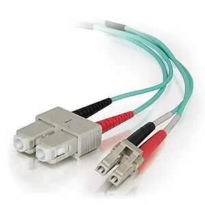 01146 | C2g 7m OM4 Multimode LC-SC Fiber Optic Cable - Aqua
