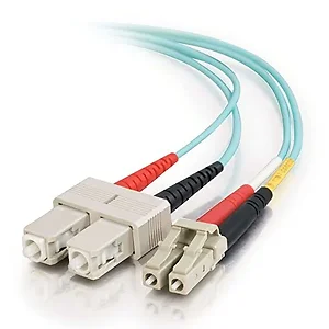 CHA 01130 | C2g 15m Aqua 10Gb Duplex OM3 Fiber Cable LC-SC
