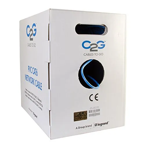 C2g 43405 1000ft Cat6 Bulk Ethernet Cable Stranded Utp In-wall Cm-rate