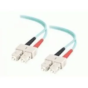 11015 | C2g 1m OM3 Duplex Multimode Fiber Optic Cable - Aqua