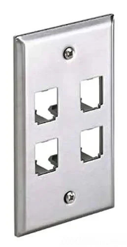 CFP4SY | Panduit MINI-COM 4-Port Stainless Steel Faceplate