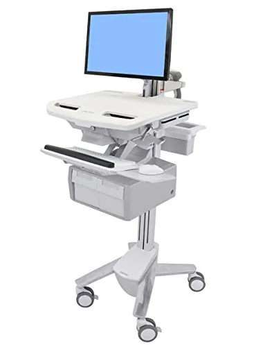 Ergotron SV43-12C0-0 Styleview Cart With Lcd Arm, 2 Tall Drawer