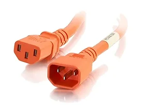 17488 | C2g 3ft Orange 18AWG Power Cord (IEC320C14 to