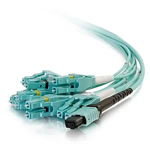 31329 | C2g 2m OM4 Riser Rated MPO to 6 LC Duplex Fiber
