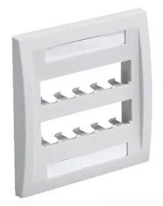 Panduit CFPE10WH-2GY Mini-com Executive Faceplate - 2-gang, 10 Ports