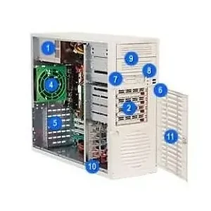 CSE-733TQ-645 | Supermicro Mid Tower ATX Case with 645W