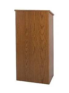 W280-OK | Amplivox Elegant Full Height Wood Lectern - Oak