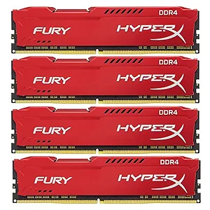 HX426C16FR2K4/32 | Kingston HyperX Fury Red 32GB (4x8GB)