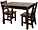 Lipper Espresso Rectangular Table and Chair Set for Kids