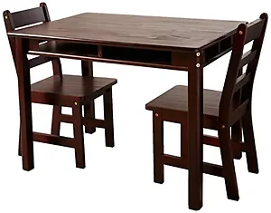 Lipper Espresso Rectangular Table and Chair Set for Kids