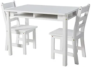 534W | Lipper White Rectangular Table and Chair Set for Kids