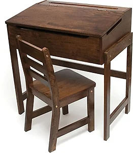 564WN | Lipper Kids Walnut Finish Slanted Top Desk and