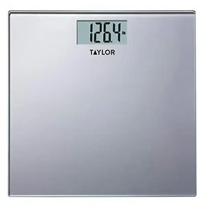 Taylor Brands Stylish Silver Glass Digital Bathroom Scale