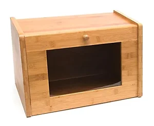 8847 | Lipper Stylish Bamboo Bread Box with Glass Top