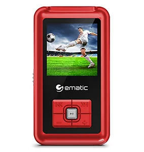 EM208VIDRD | Ematic 8GB Sleek MP3 Video Player in Red with