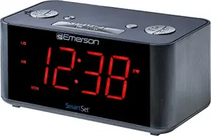 Emerson ER100201 Smartset Alarm Clock Black Gry