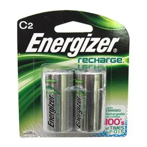 Energizer NH35BP-2 Recharge Universal Rechargeable C Batteries, 2 Pack