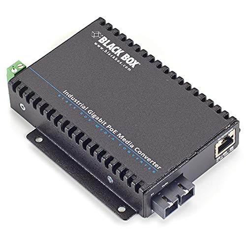 Black LGC5301A Poe Industrial Gigabit Ethernet Media Converter, Multim