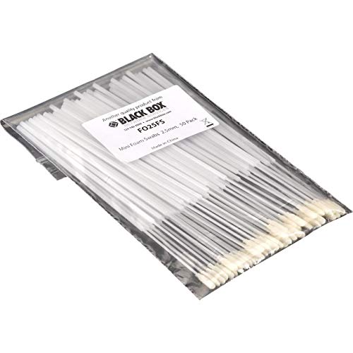 Black FO25FS Mini Foam Swabs, 25 Mm, 50 Pack