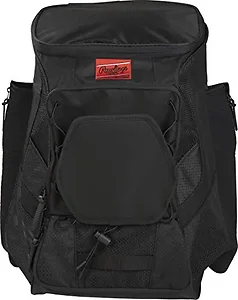 R600-B | Rawlings R600 Players Baseball Backpack - Black/Red
