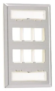NKF4S | Panduit NetKey Stainless Steel Faceplate - 1-Gang,