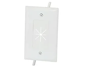 12584 | Monoprice 1-Gang Flex Open Wall Plate - White Finish