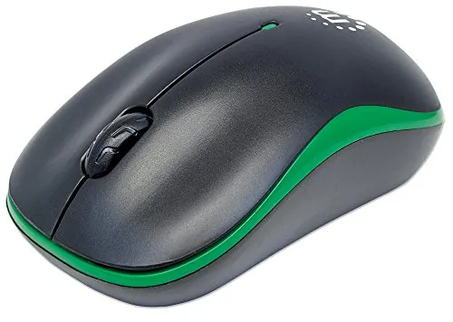 Manhattan 179393 Wireless Optical Mouse, 3 Buttons, 1000 Dpi, Greenbla