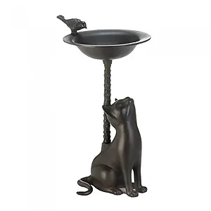 10018445 | Songbird Valley Kitten Themed Brown Cat Birdbath