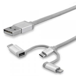 Startech LTCUB2MGR Cb  6.6ft Usb Multi-charging Cable Lightning Usb-c 