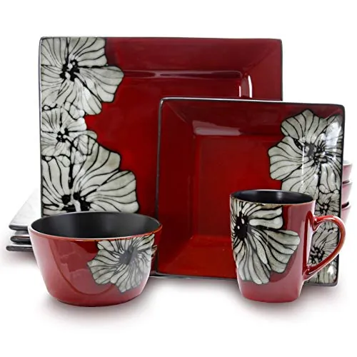 Elama EL-WINTERBLOOM Winter Bloom 16-piece Dinnerware Set