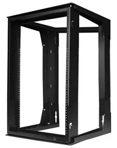 Hubbell HPWWMR24 Black Wall Mount Swing Frame - 24in Height, 12 Rack U