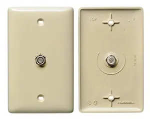 Hubbell NS750I Netselect Molded-in Plate With F-type Coupler - Ivory