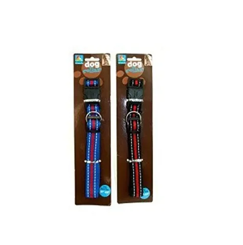 DI526 | Dukes Adjustable Striped Nylon Dog Collar for