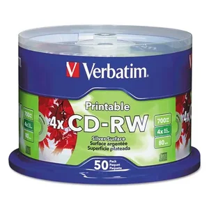 Verbatim CD-RW 700MB 12X DataLifePlus Silver Inkjet