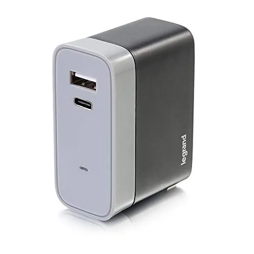 C2g 20280 Dual Port Usb-c  Usb-a Wall Charger - 5.4a Power Delivery