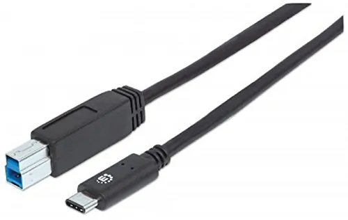 Manhattan 353380 Usb-c Male To Usb-b Male Cable, 3ft