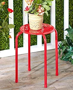 Atlantic Daisy Red Stackable Stool - Set of 6