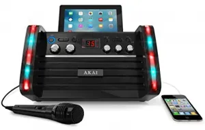 Akai KS-213 Cdg Portable Karaoke System With Ipad Cradle And Line Inpu