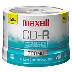 Maxell 625156 (r)  - Cdr80mu50pk 80-minute Music Cd-rs (50-ct Spindle)