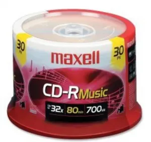 Maxell 625335 80-minute Music Cd-rs (30-ct Spindle) Mxlcdr80mu30pk