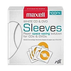 Maxell 190133 Cd-402 Cd-dvd Sleeves (100-pack) - Sleeve - Slide Insert