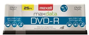 Maxell 638010 Dvd Recordable Media - Dvd-r - 16x - 4.70 Gb - 25 Pack S