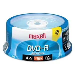 Maxell 638010 Dvd Recordable Media - Dvd-r - 16x - 4.70 Gb - 25 Pack S