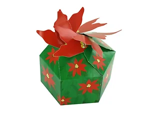 AR025 | Bulk Buys Festive 3-D Poinsettia Gift Boxes - 12