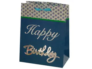 Bulk Buys AF401 - Small Happy Birthday Giftbag 4 styles