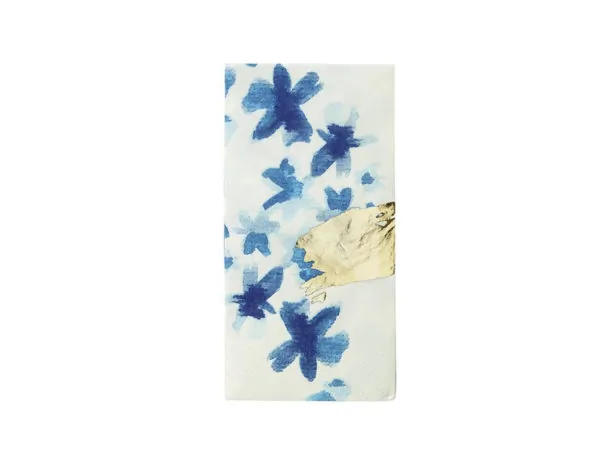 Bulk AF404 Blue And White Floral Napkin 20 Pk