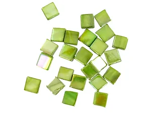 AT016 | Bulk Buys 8mm Green Square Freshwater Shell Beads